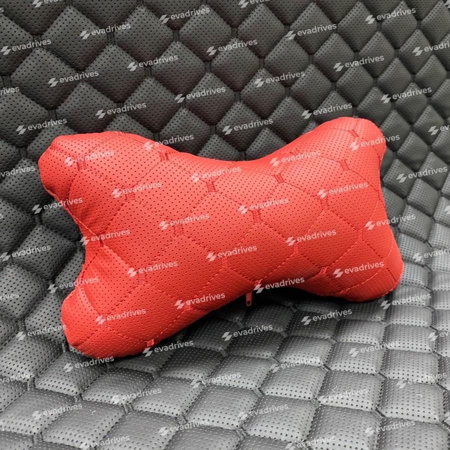 Poduszka zagłówkowa do samochodu,  wykonana z ekoskóry