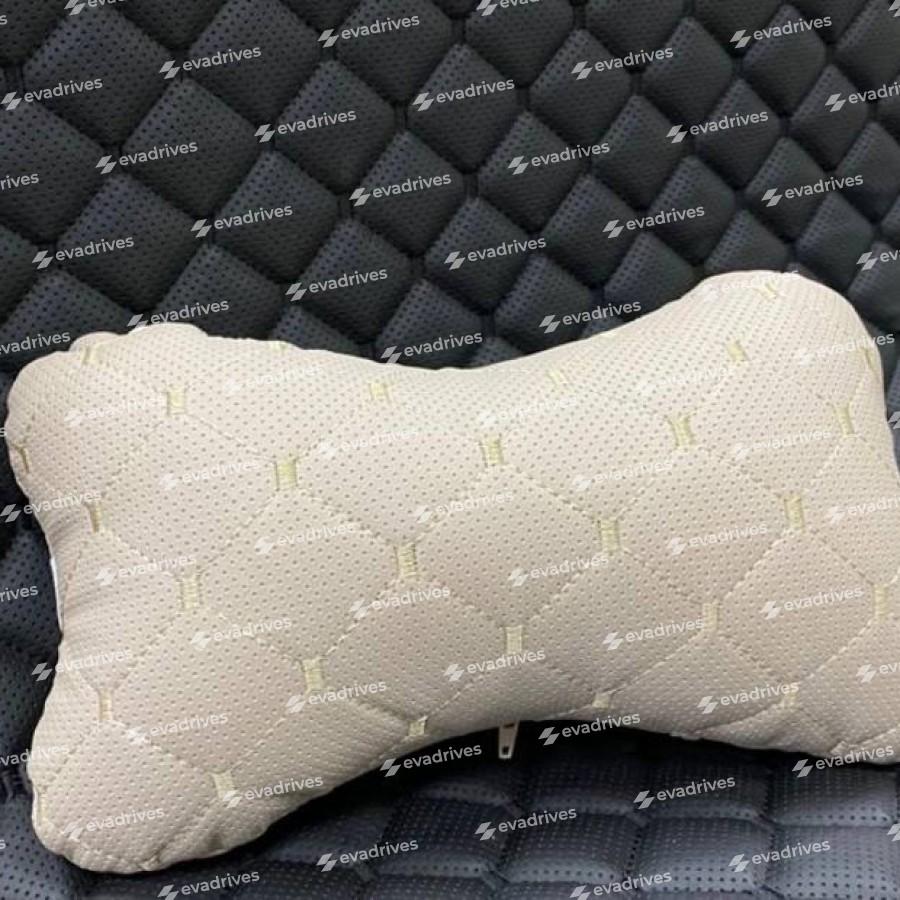 Poduszka zagłówkowa do samochodu,  wykonana z ekoskóry