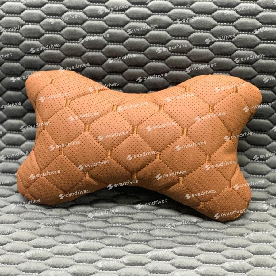 Poduszka zagłówkowa do samochodu,  wykonana z ekoskóry