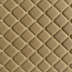 Beżowa eko-skóra z beżową nicią  