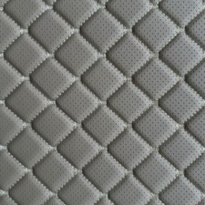 Szara eko-skóra z szarą nicią  