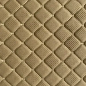 Beżowa eko-skóra z beżową nicią  