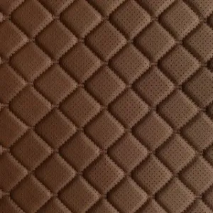 Brązowa eko-skóra z brązową nicią  