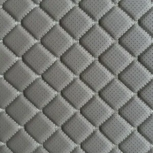 Szara eko-skóra z szarą nicią  