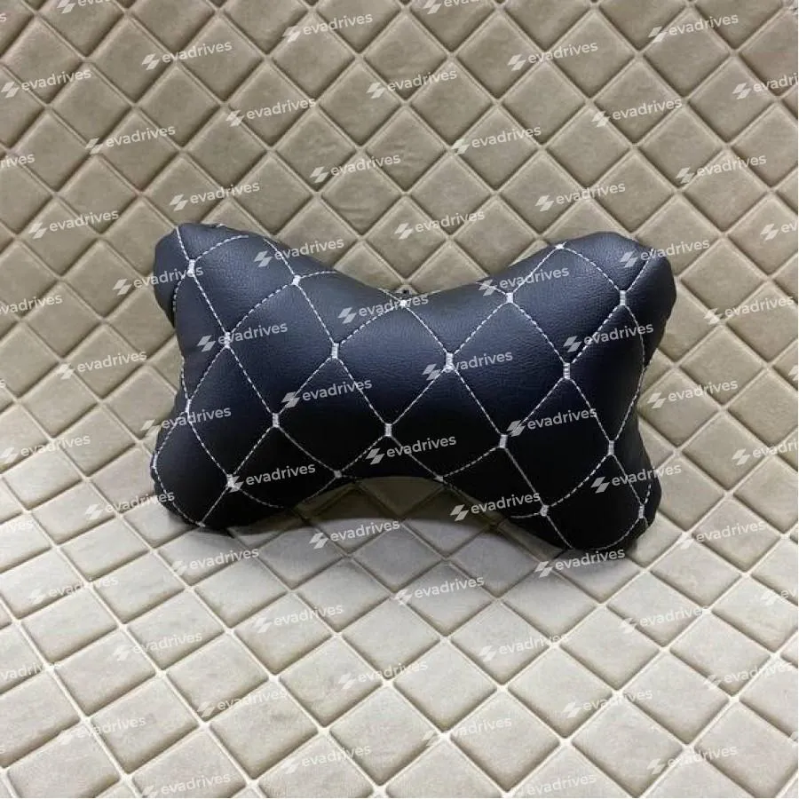 Poduszka zagłówkowa do samochodu,  wykonana z ekoskóry